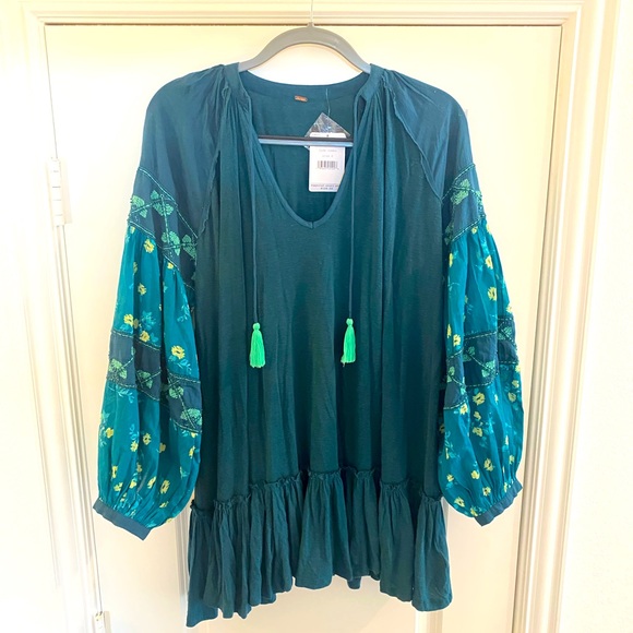 Free People dress NWT jade green-so cute! - Picture 1 of 6